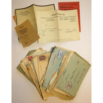 65 Feldpostbriefe an die Familie von Georg Kiemel, die von seinen Söhnen von der Front geschickt wurden. Espenlaub militaria